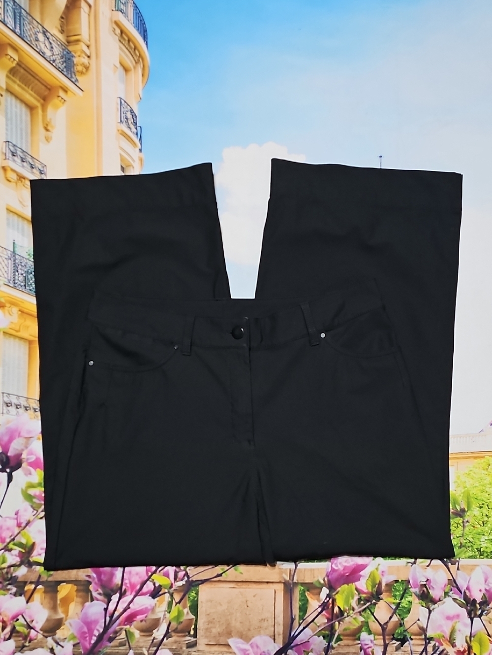 Lululemon Black Wide-Leg High Waisted Cropped Pants Size 30